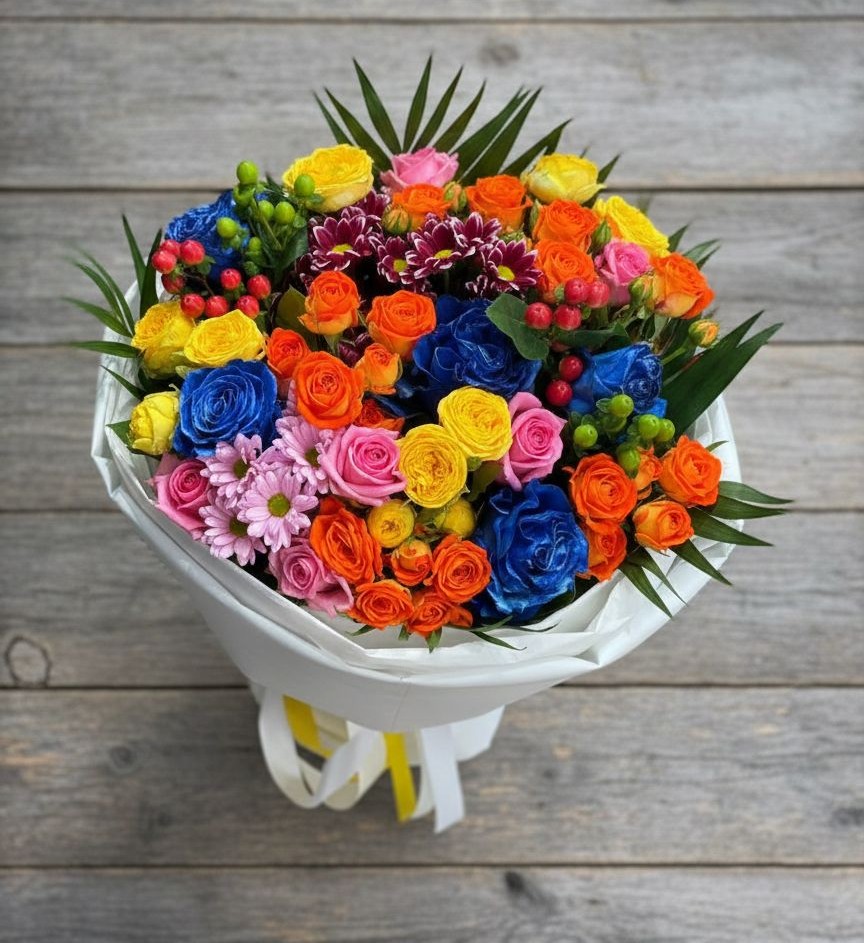 Букет цветов из: Розы и Хризантемы в Назии