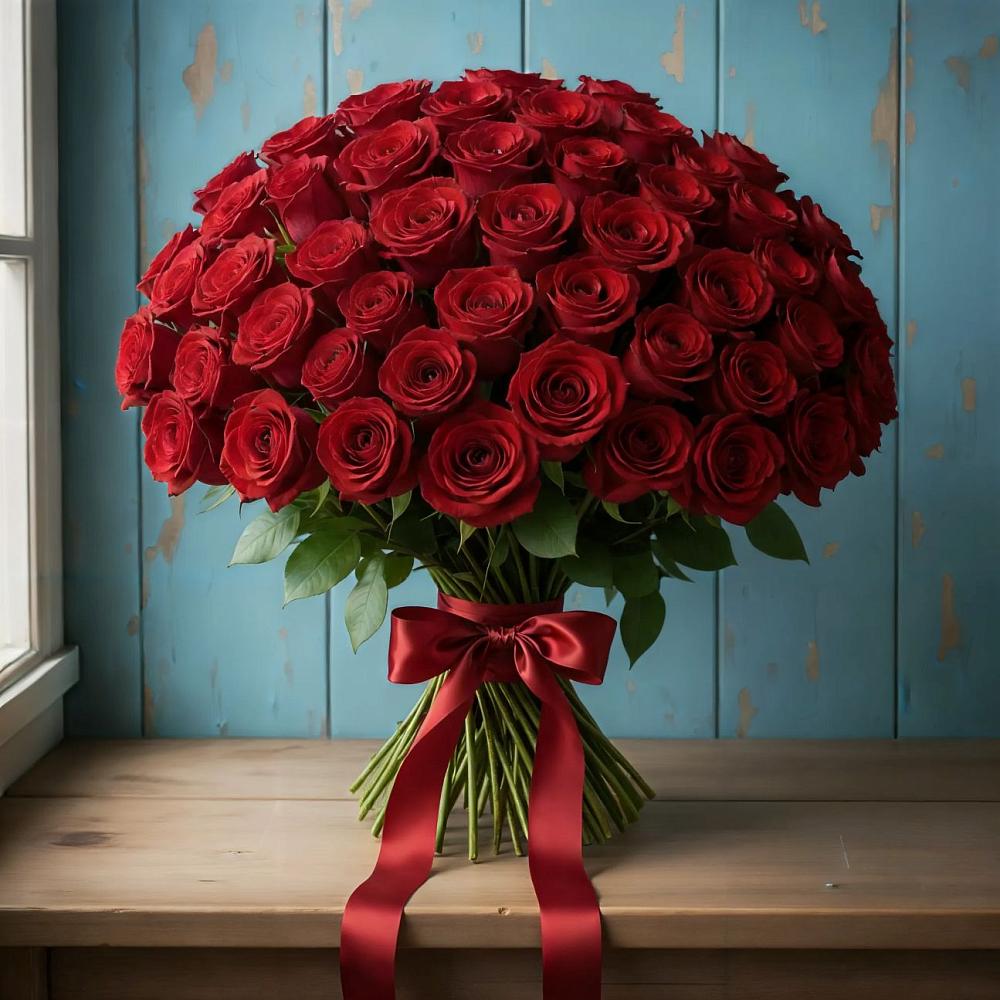 Букет Красные розы Блэк Меджик в Назии