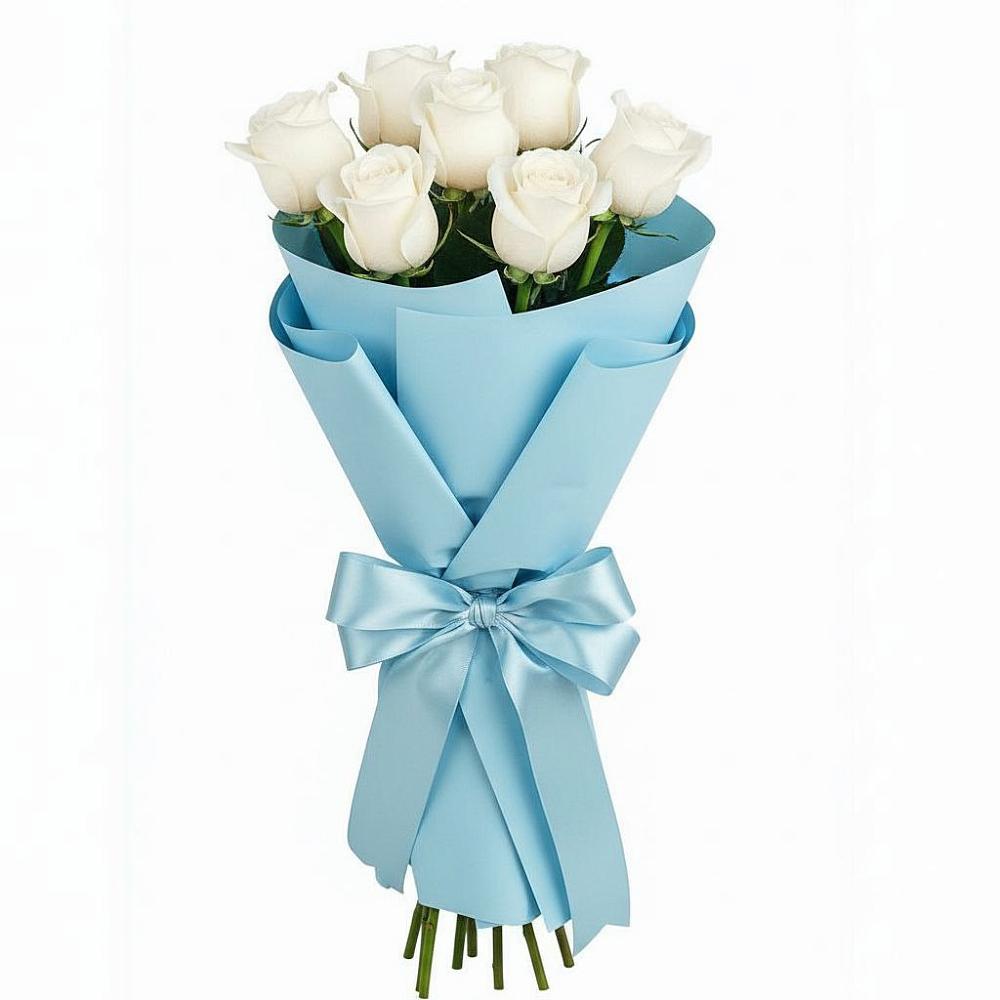 Букет 7 белых роз Проуд в Назии