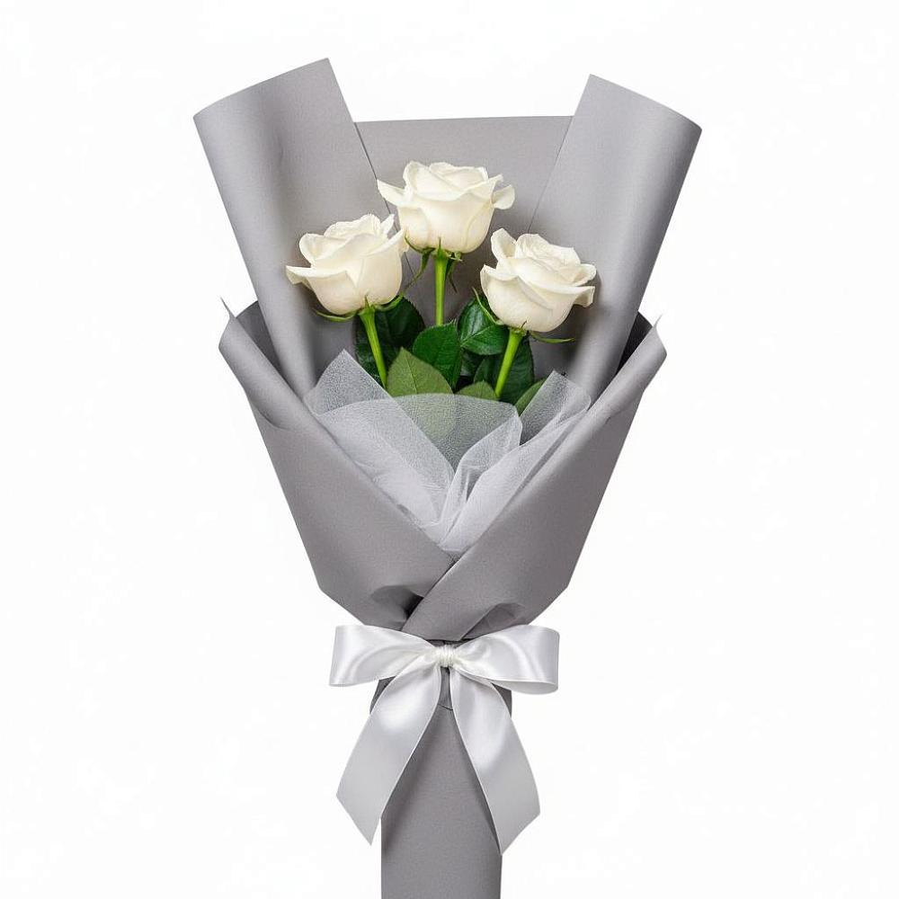 Букет 3 белые розы в Назии